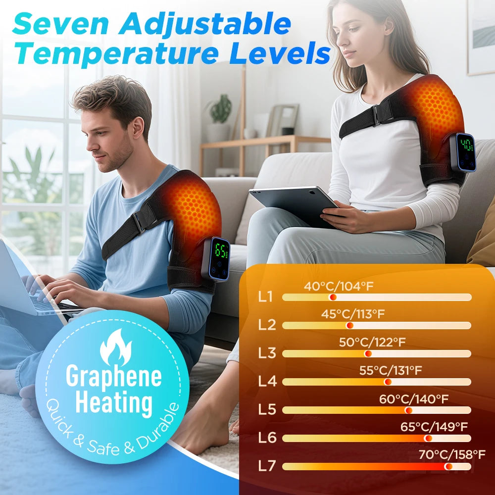 Cordless Heated Shoulder Wrap with Massage
