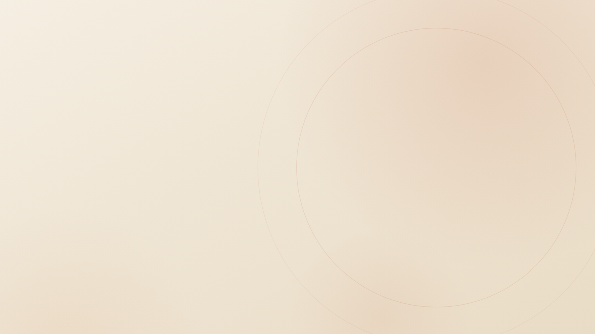 Warm cream gradient background with soft terracotta glow